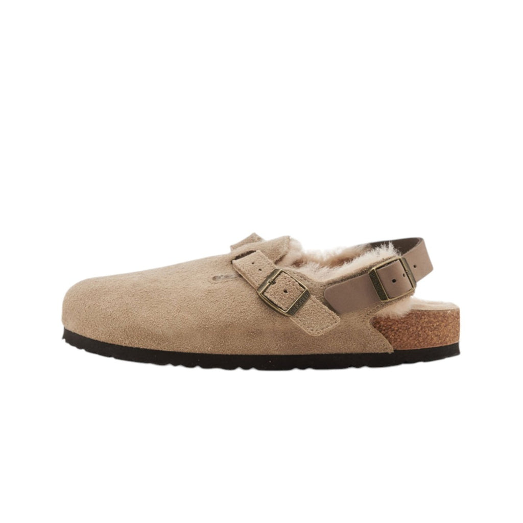 Tokio Shearling Taupe Slipper