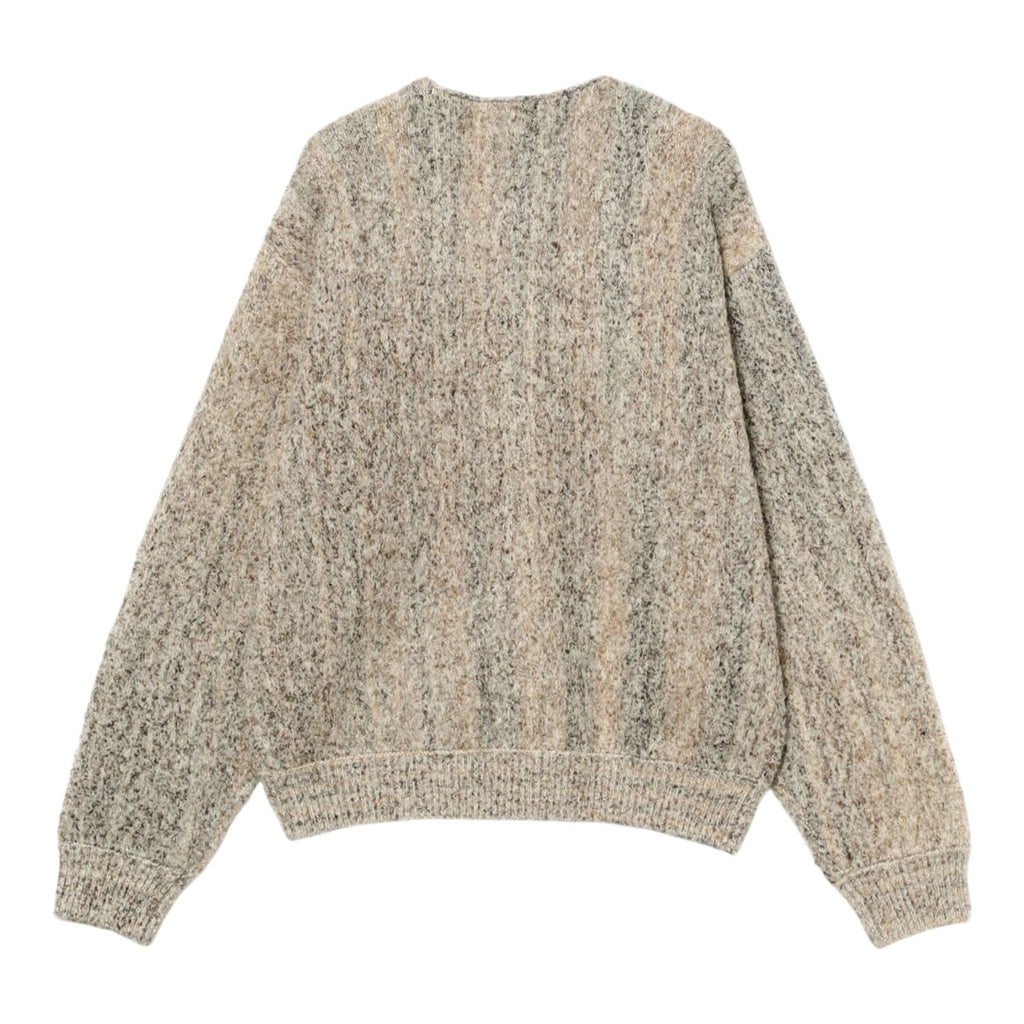 5G Boucle Stripe Cardigan Natural