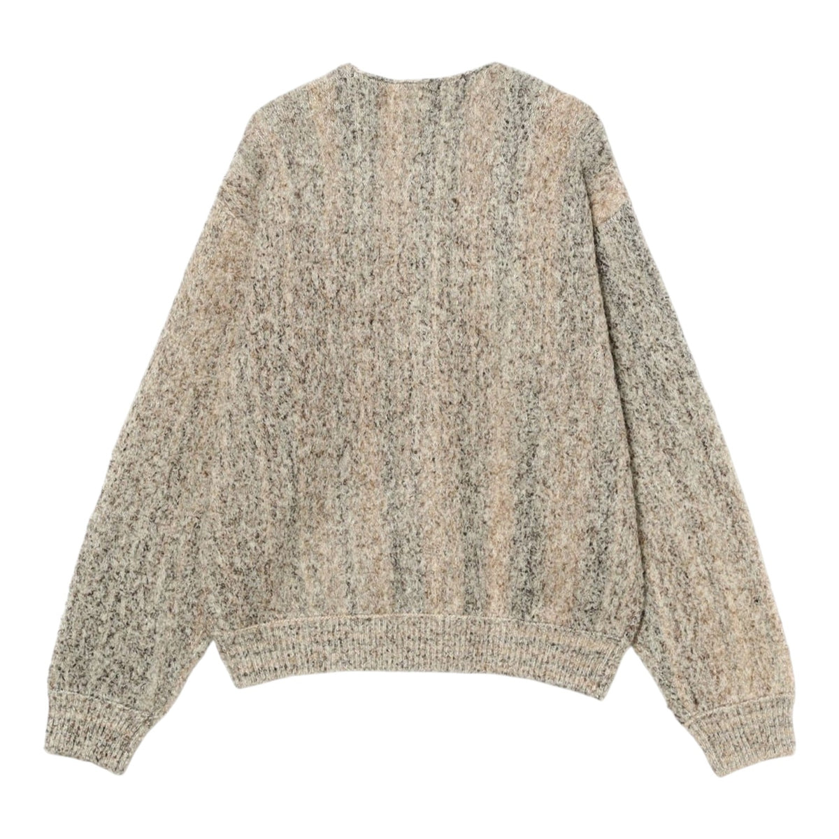 5G Boucle Stripe Cardigan Natural