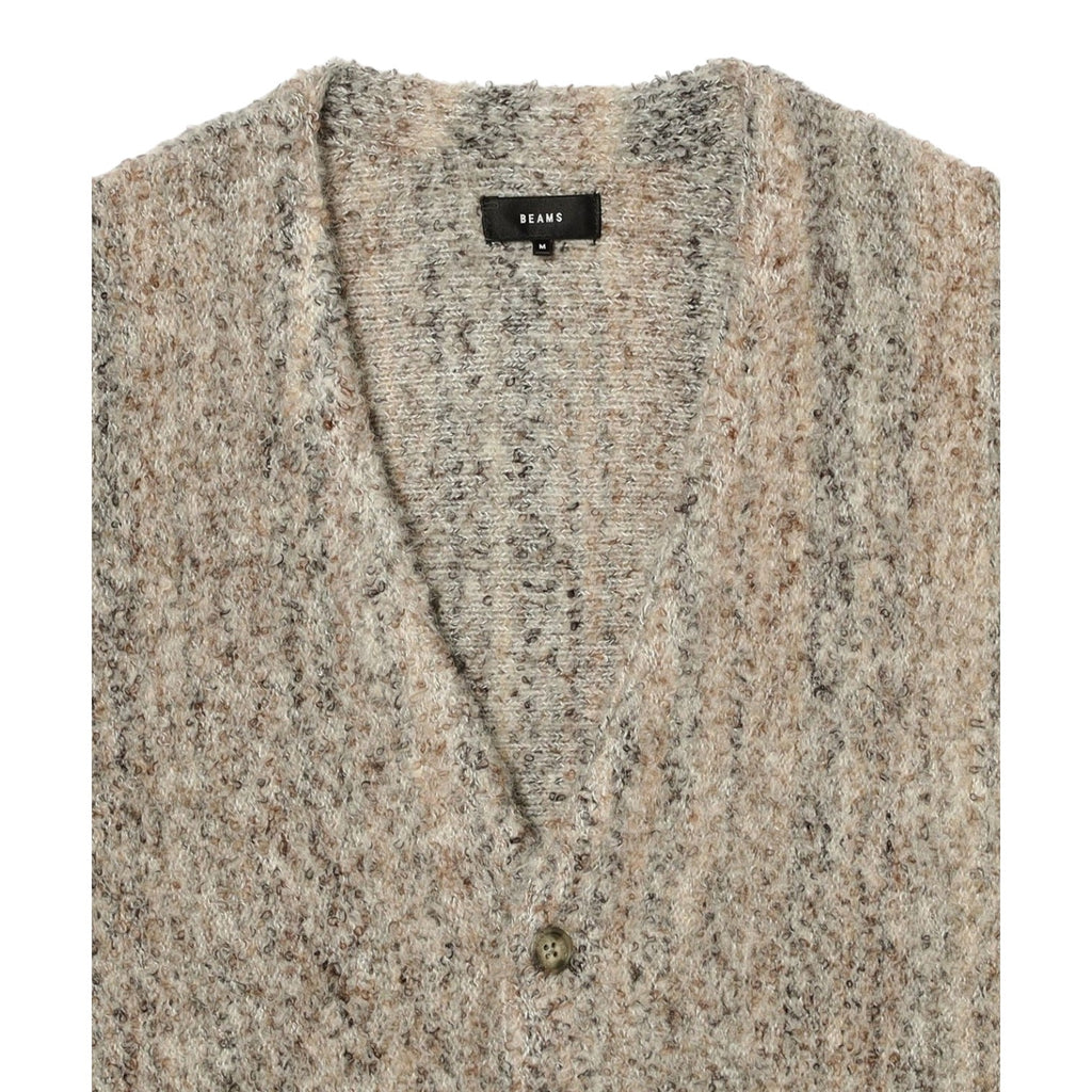 5G Boucle Stripe Cardigan Natural