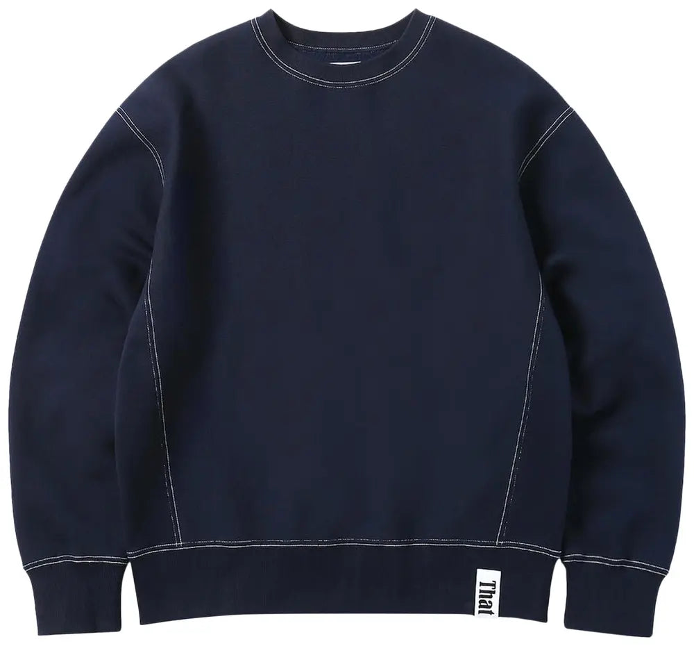 Contrast Stitch Crewneck Navy