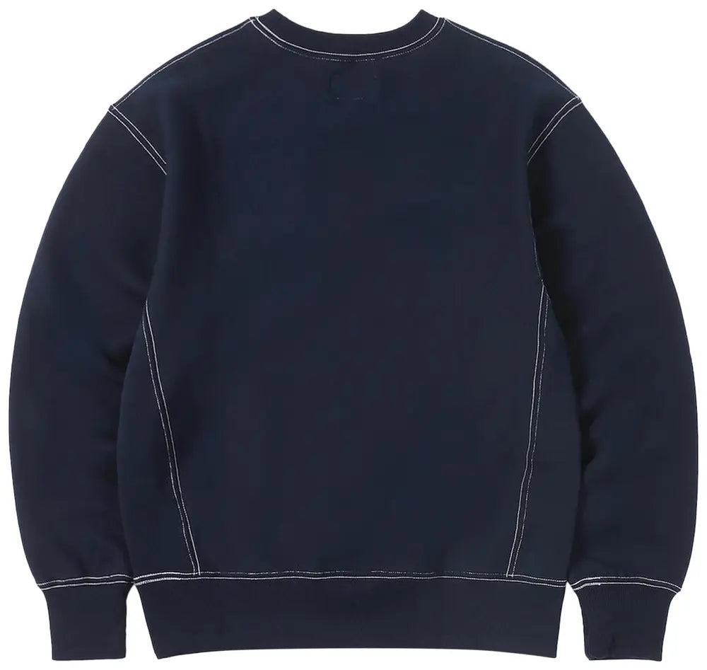 Contrast Stitch Crewneck Navy