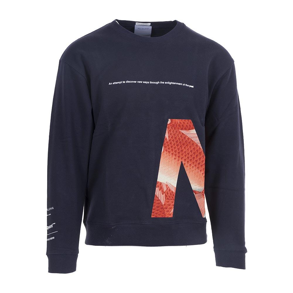 Felpa Da  Con Carpa Blu Navy