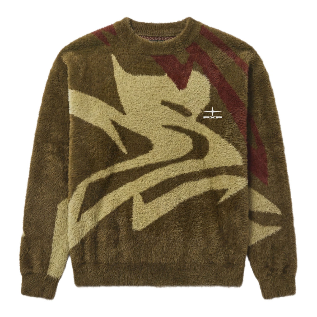 Round neck mohair animal sweater