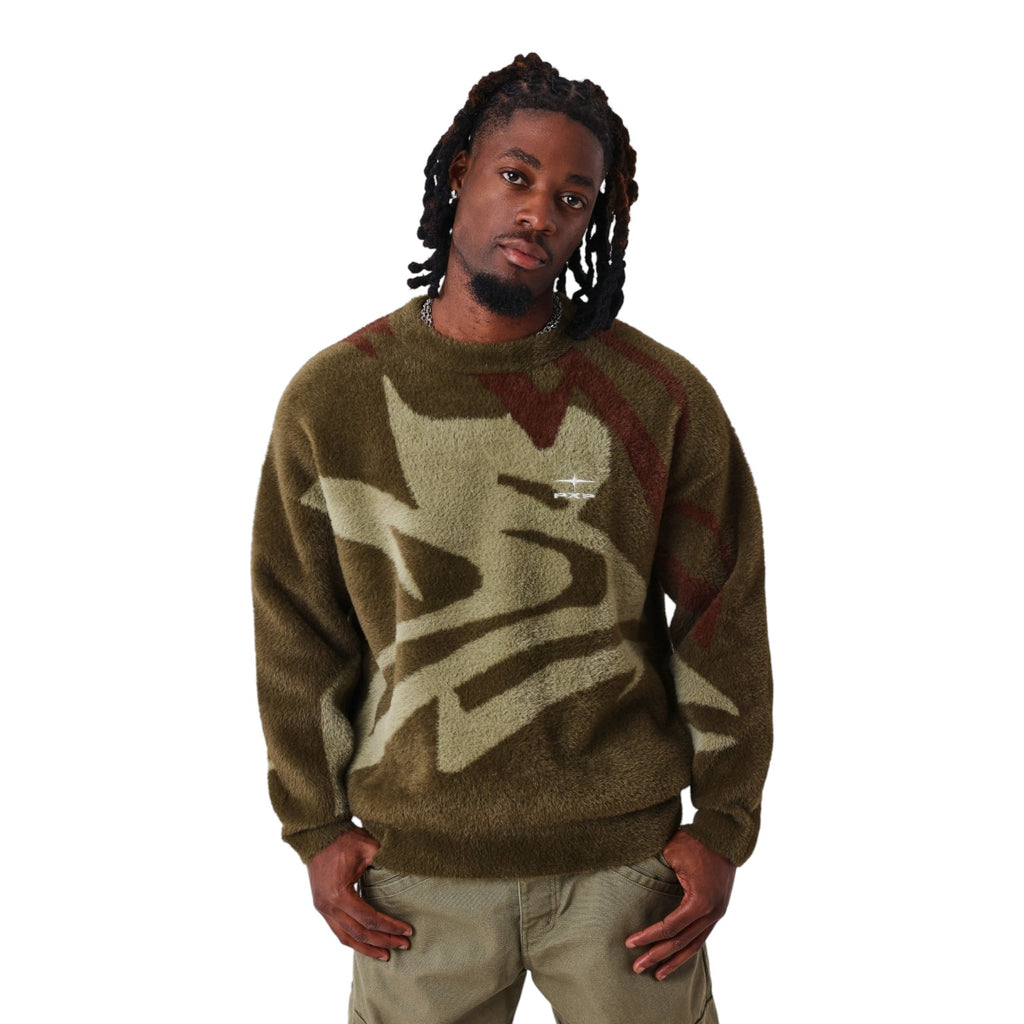 Round neck mohair animal sweater