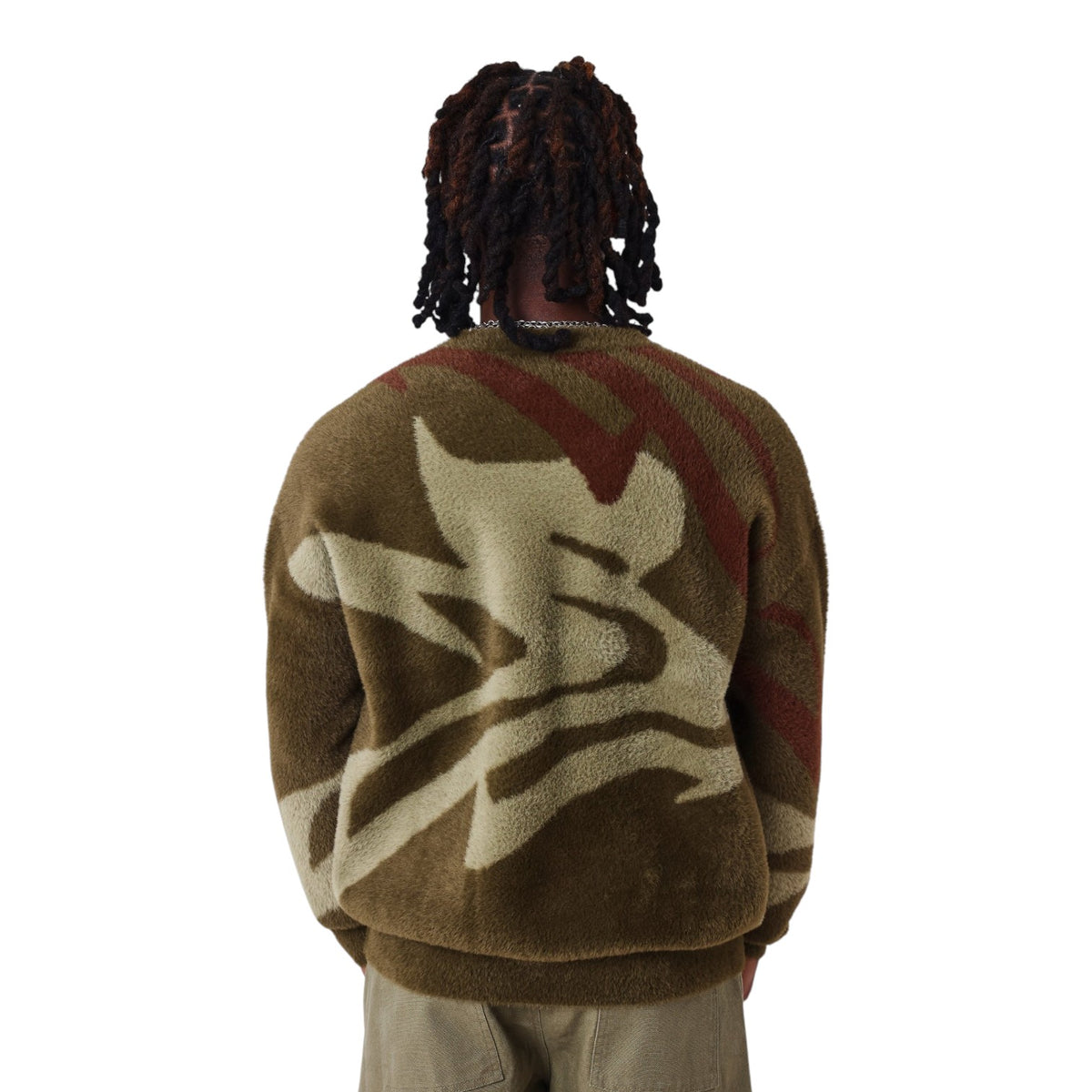 Round neck mohair animal sweater