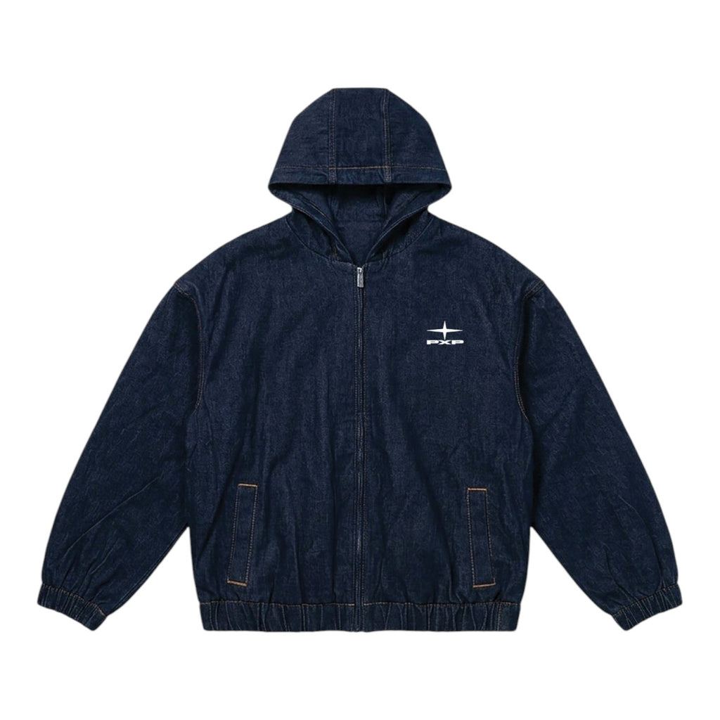 Denim Hooded Jacket Blue