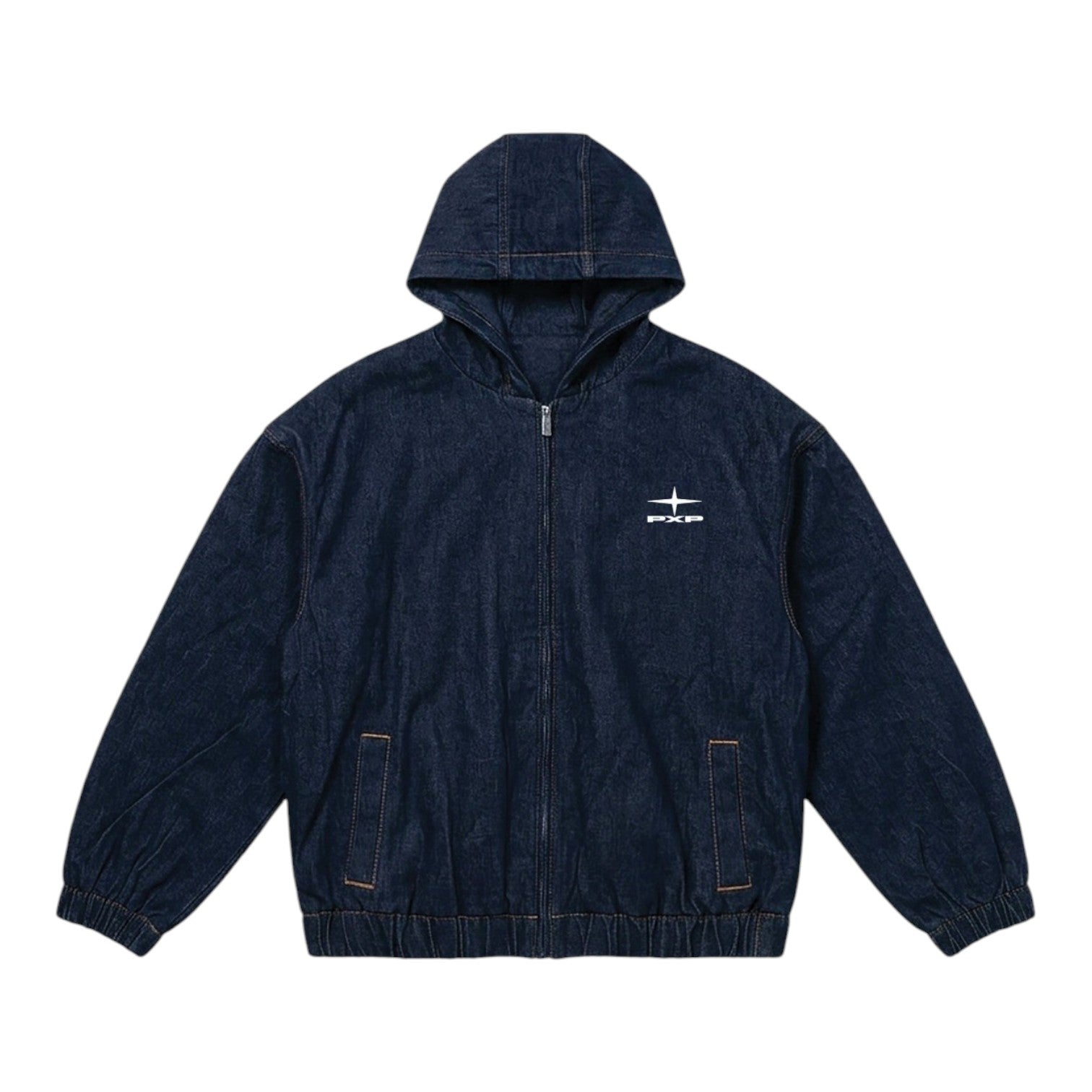 Denim Hooded Jacket Blue
