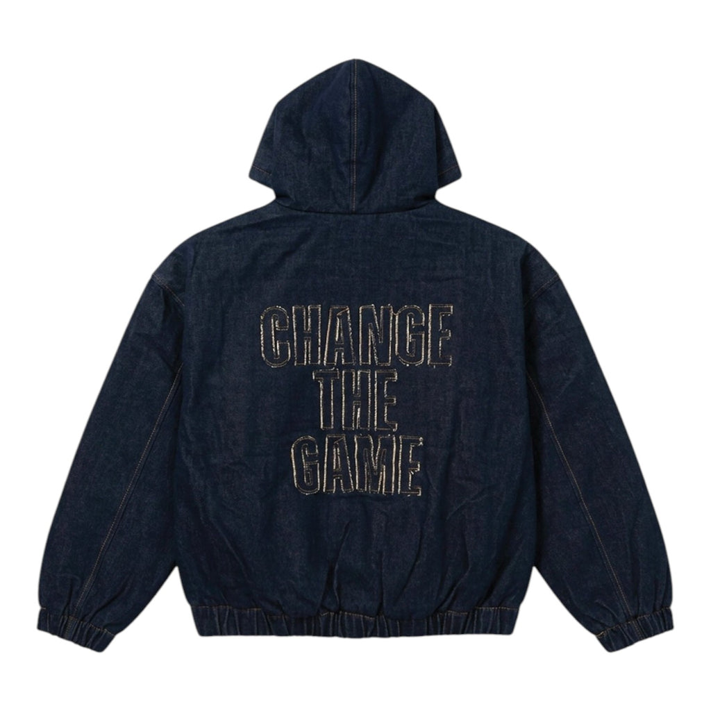 Denim Hooded Jacket Blue