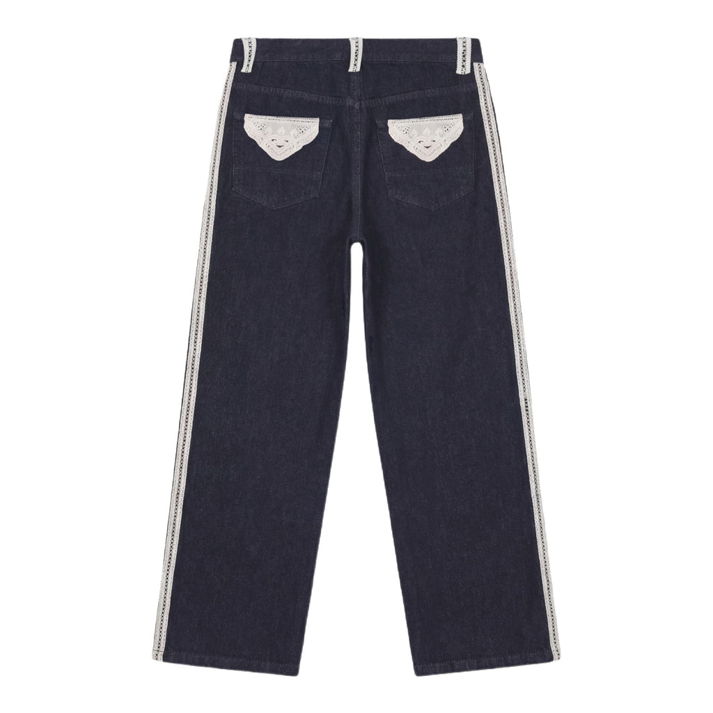 Two-Tone Jeans With Crochet Details