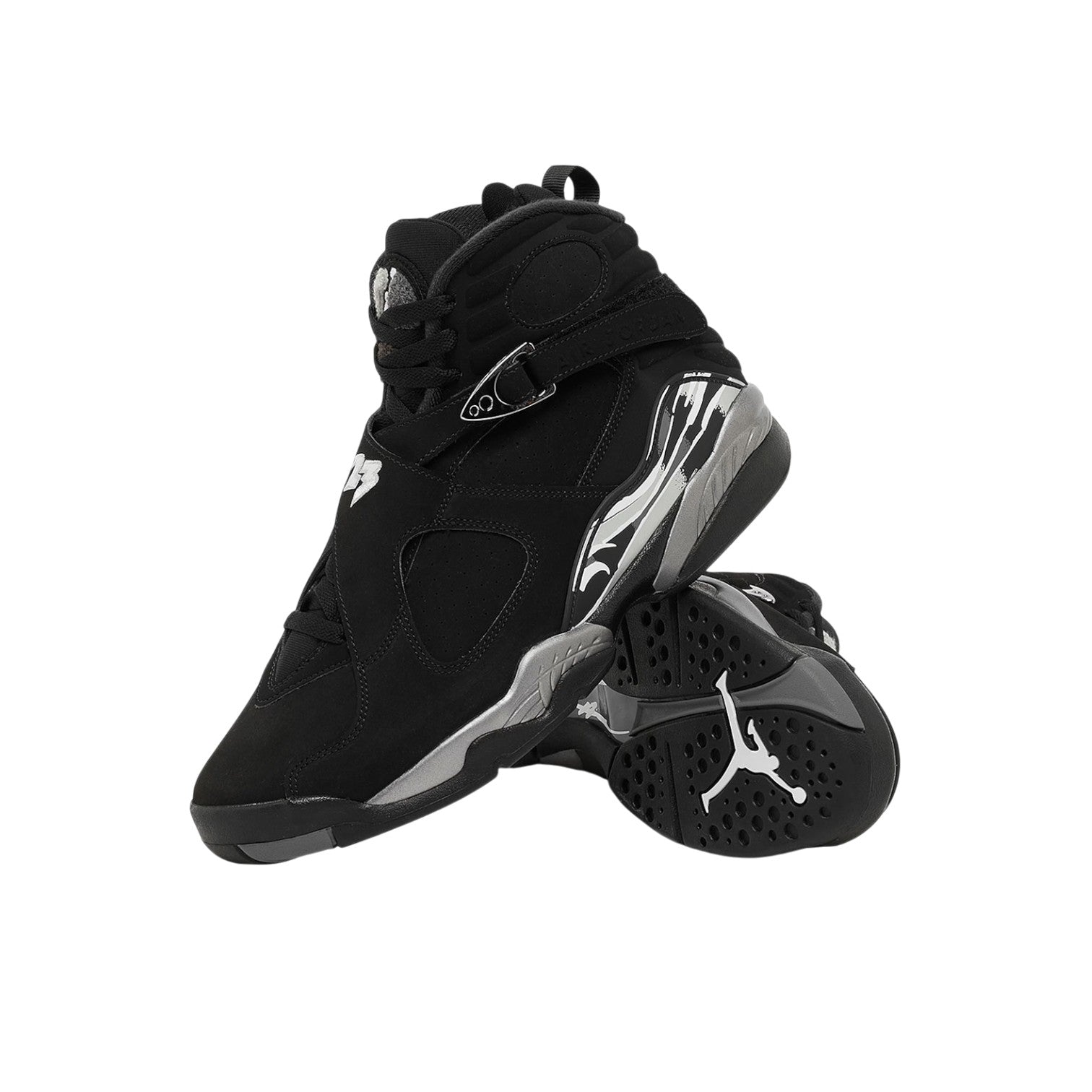 Air Jordan 8 Retro Black/Chrome Sneakers