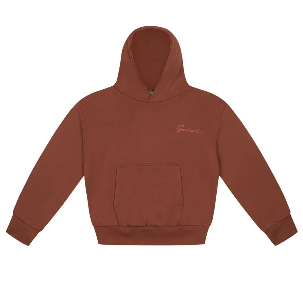 Fleece Double Cotton Boxy Fit Hoodie Mocha Brown
