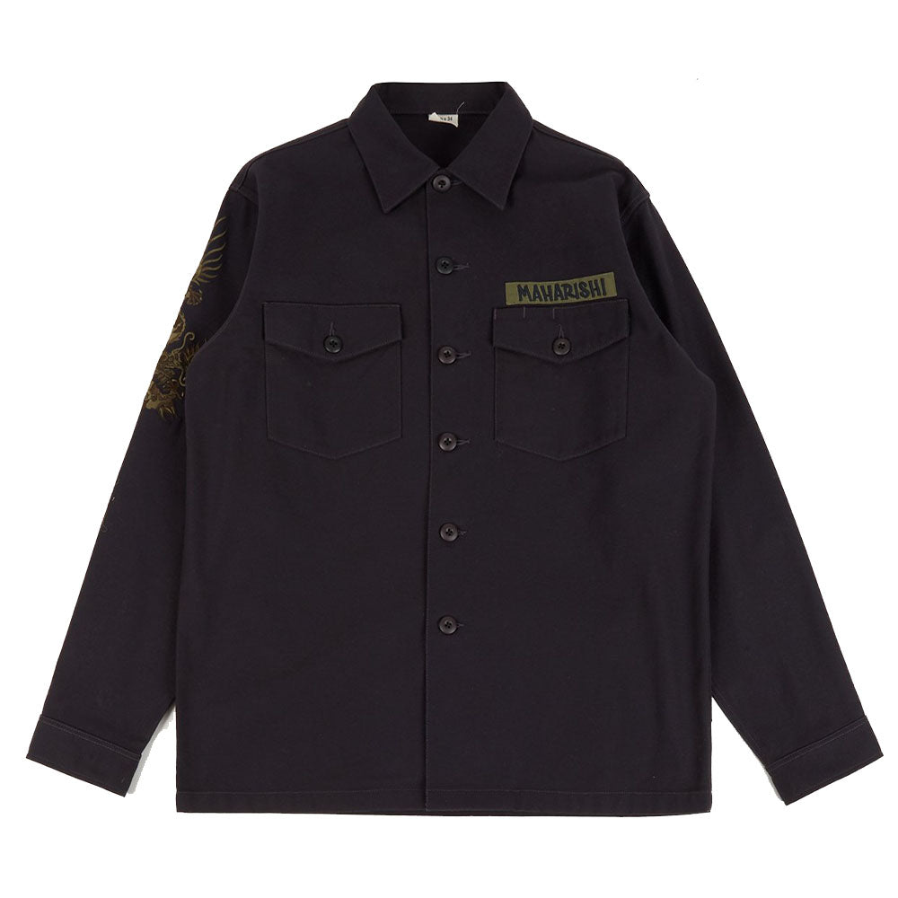 Dragon Embroidered Shirt Organic Cottonsateen