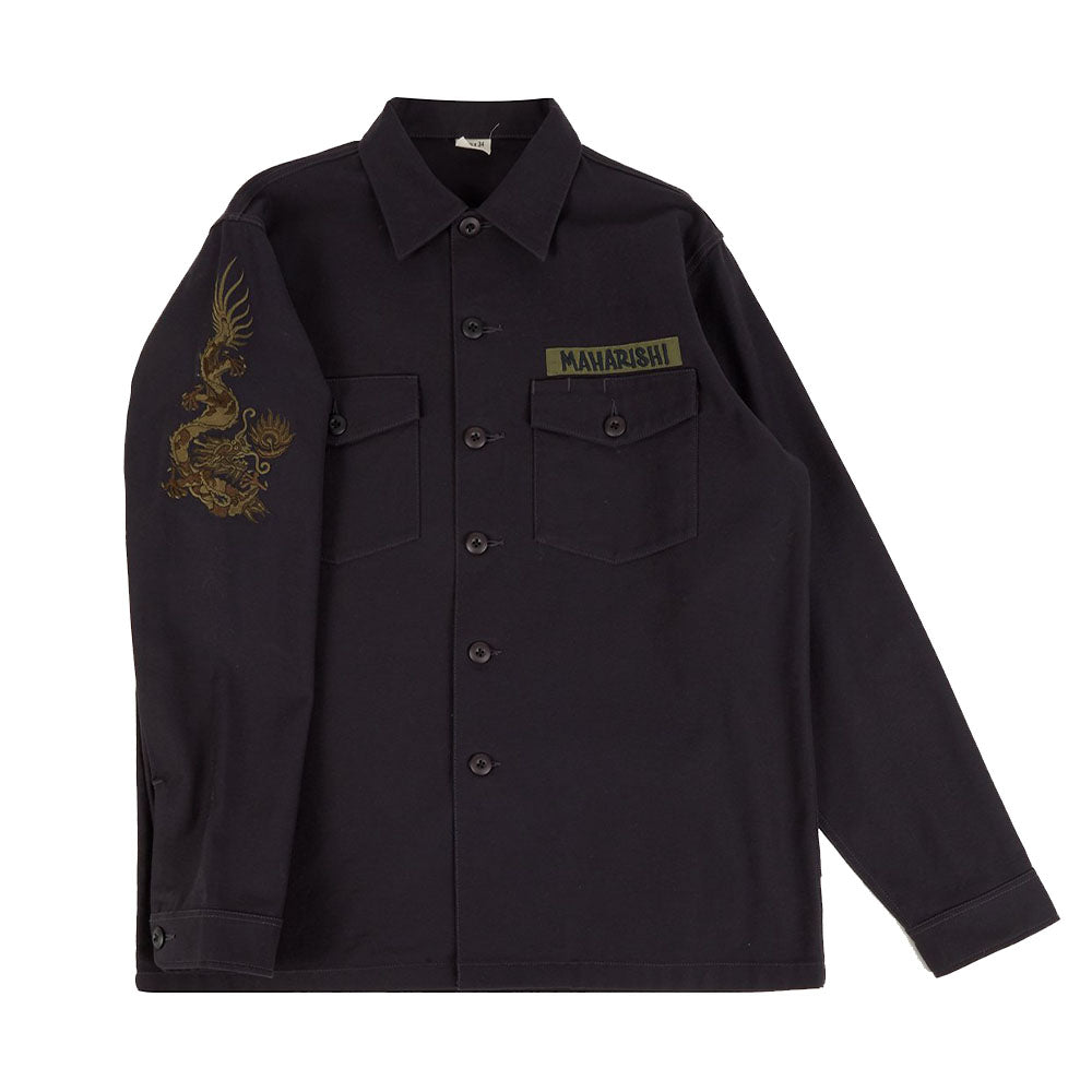 Dragon Embroidered Shirt Organic Cottonsateen