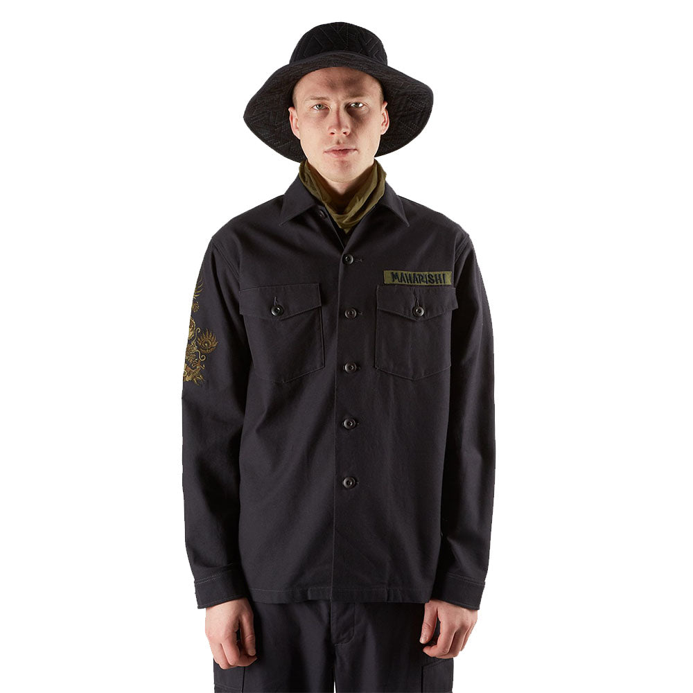 Dragon Embroidered Shirt Organic Cottonsateen