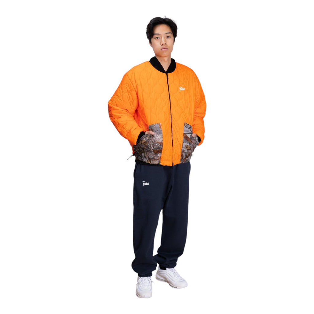 Nature Print Reversible Canvas Bomber Jacket