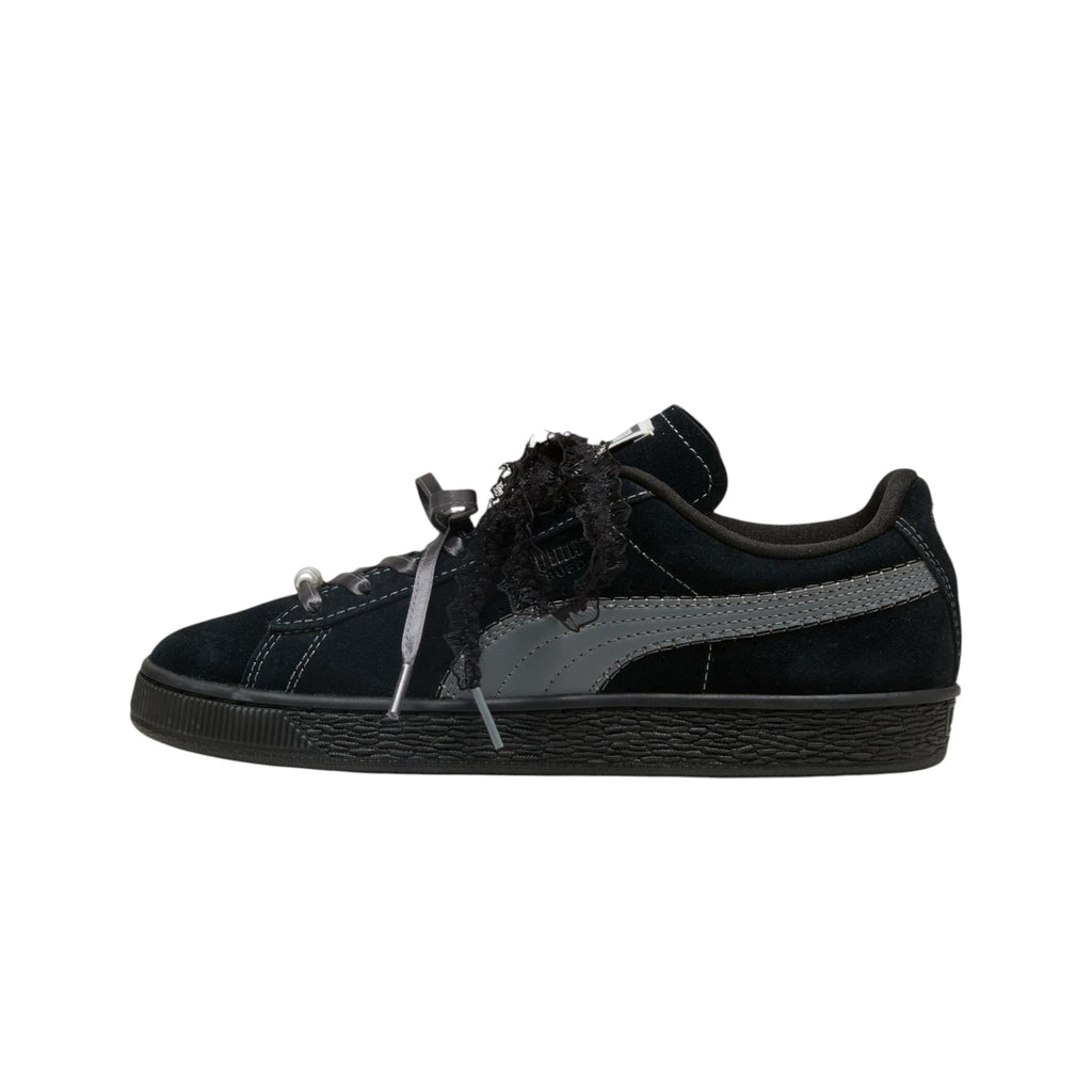 Suede Bloom Black Sneakers