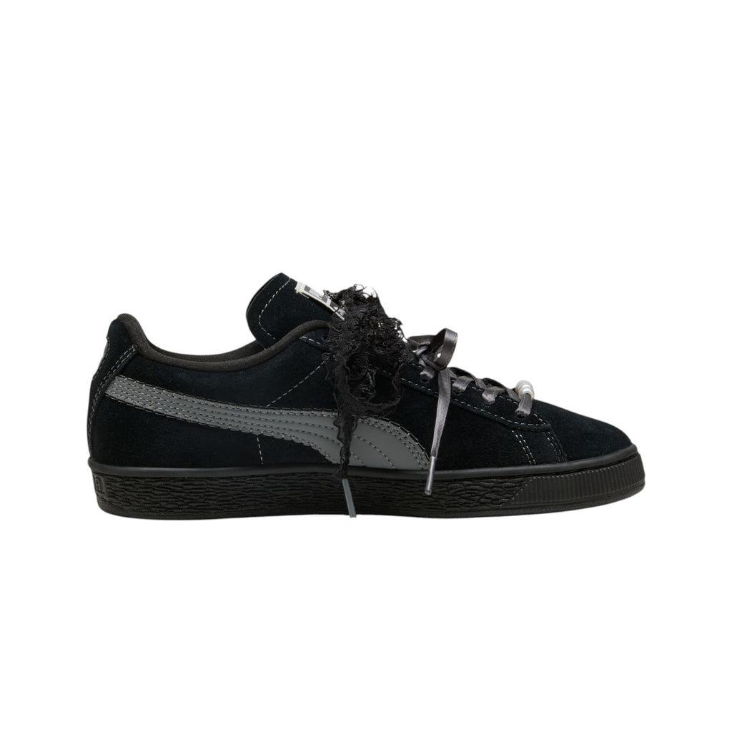 Suede Bloom Black Sneakers