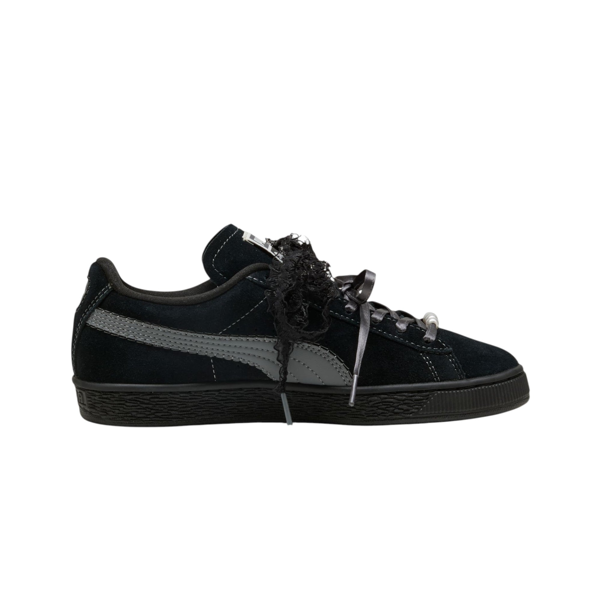 Suede Bloom Black Sneakers