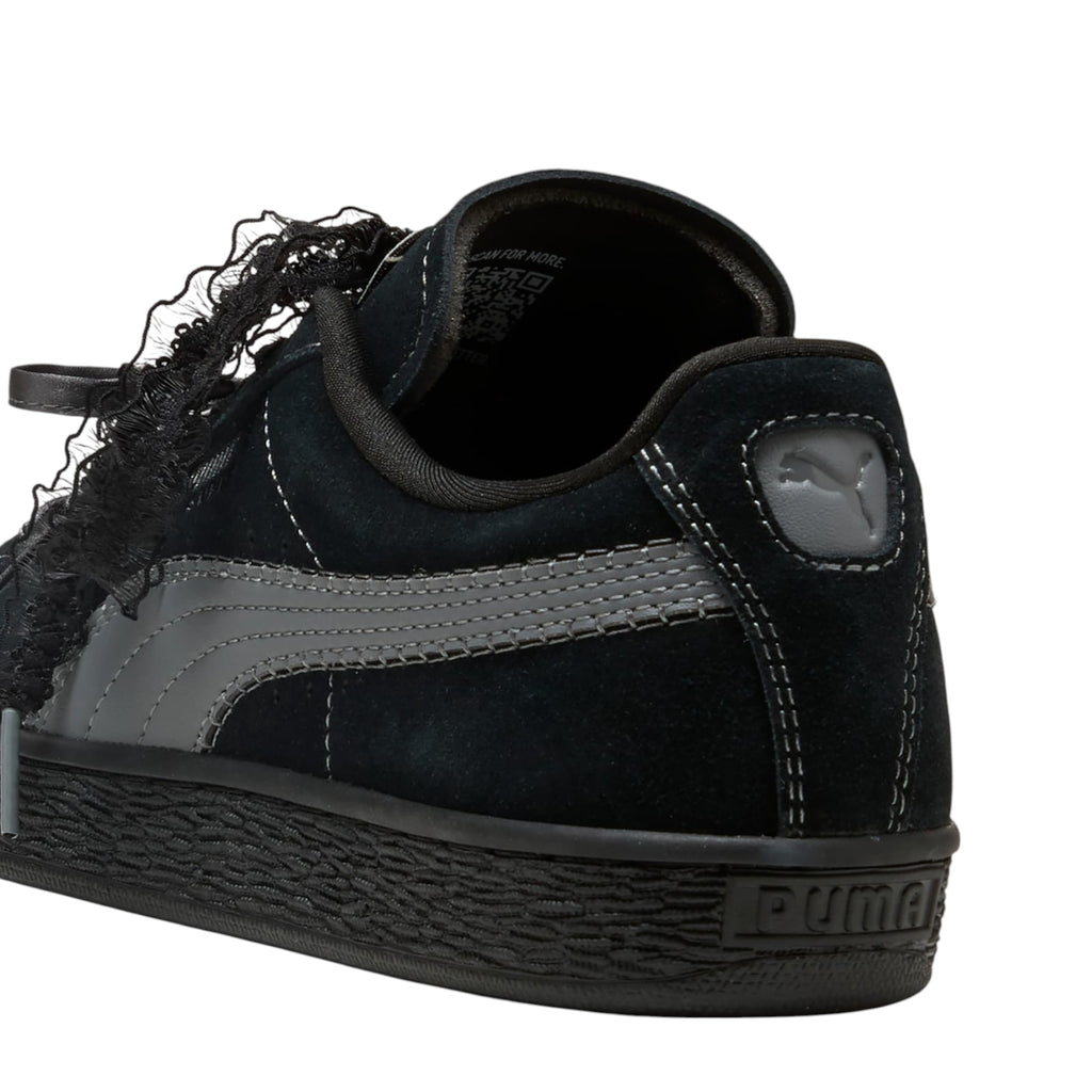 Suede Bloom Black Sneakers
