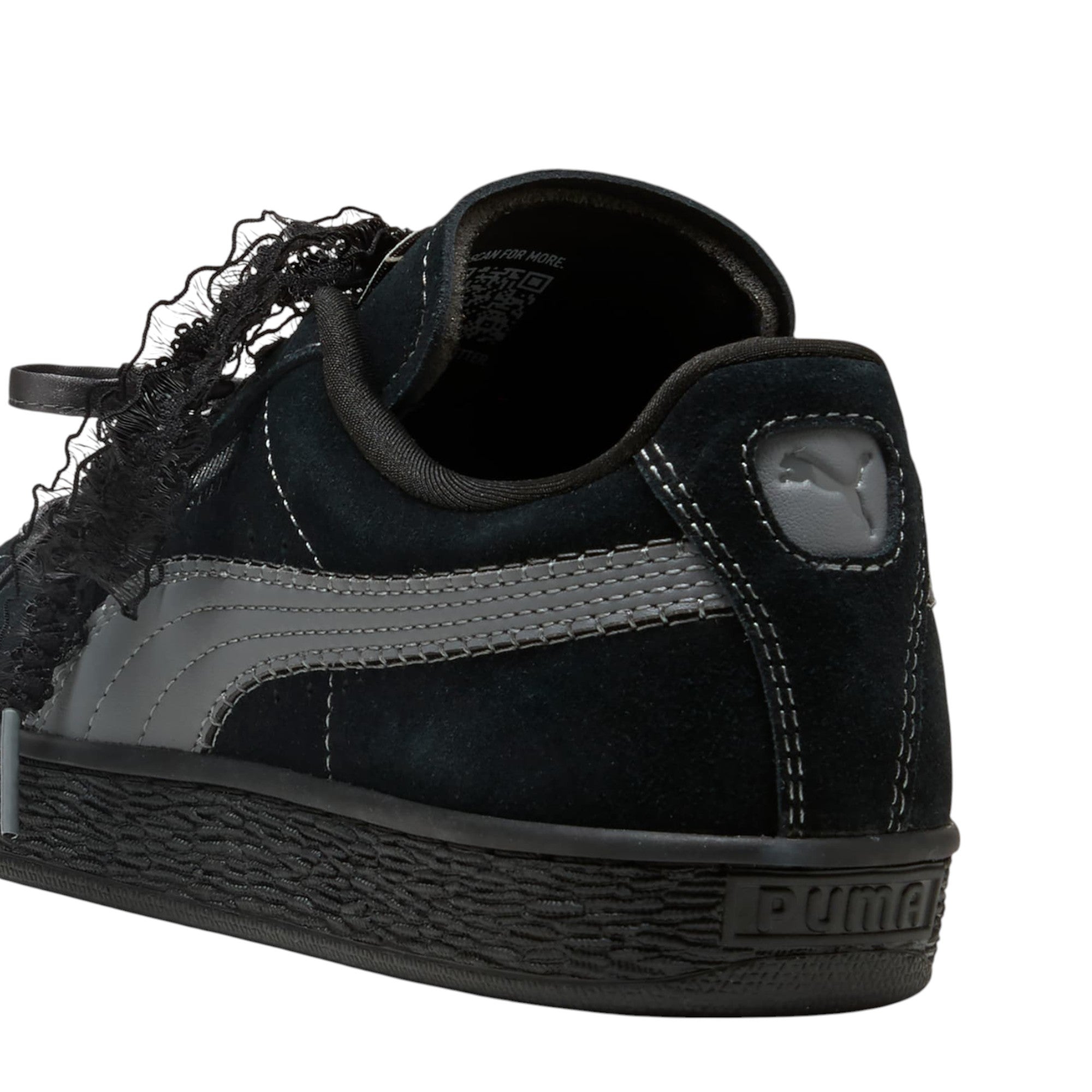 Suede Bloom Black Sneakers