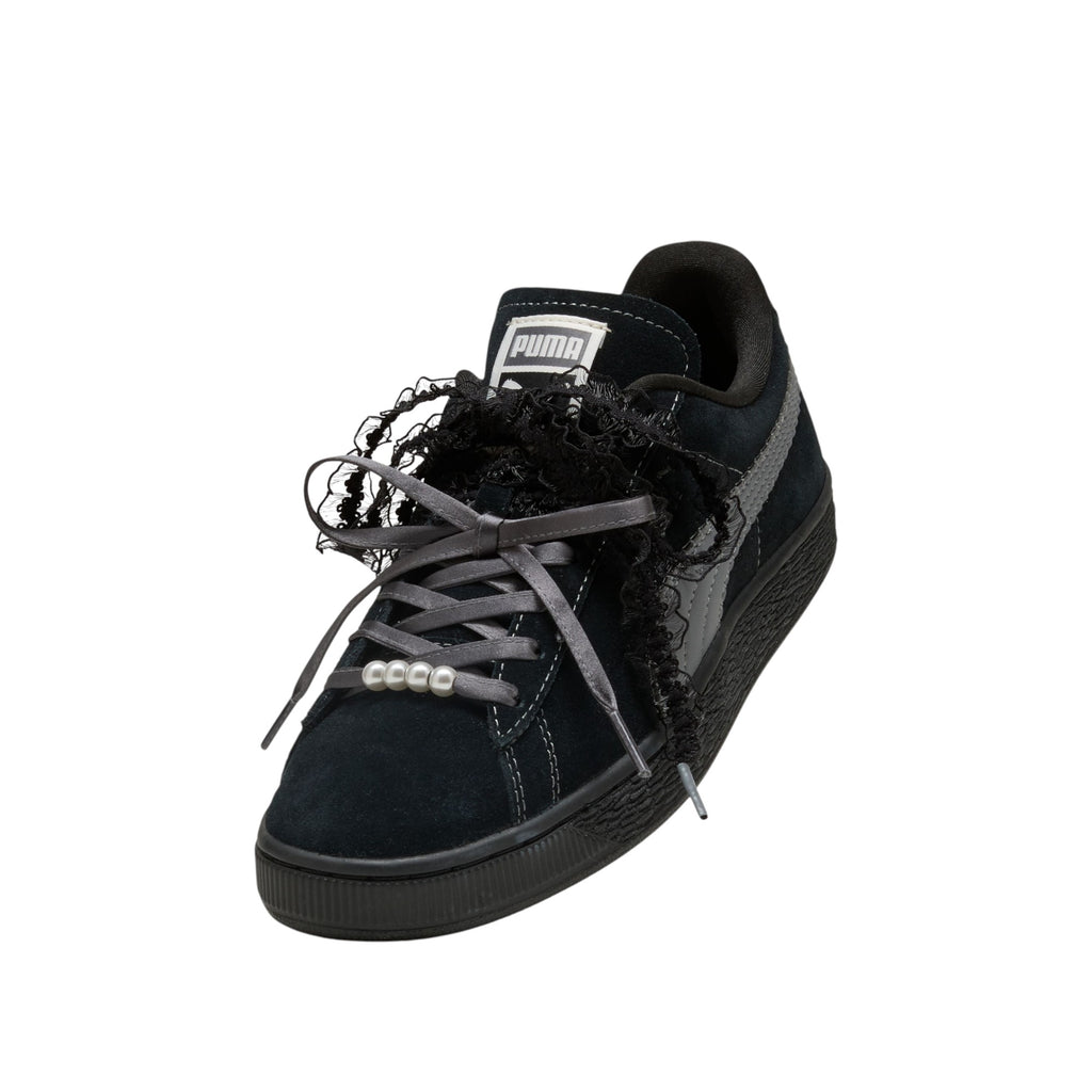 Suede Bloom Black Sneakers