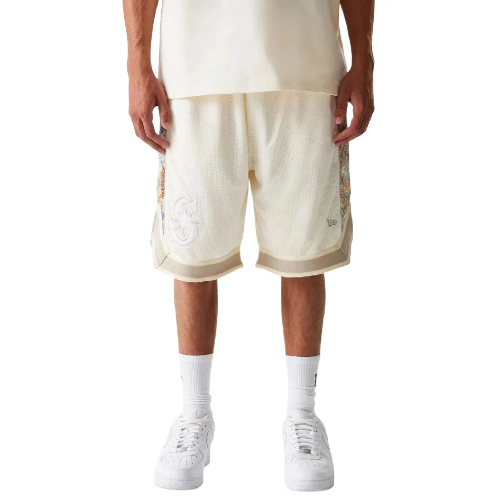 Seattle Mariners MLB Infill Open White Mesh Shorts