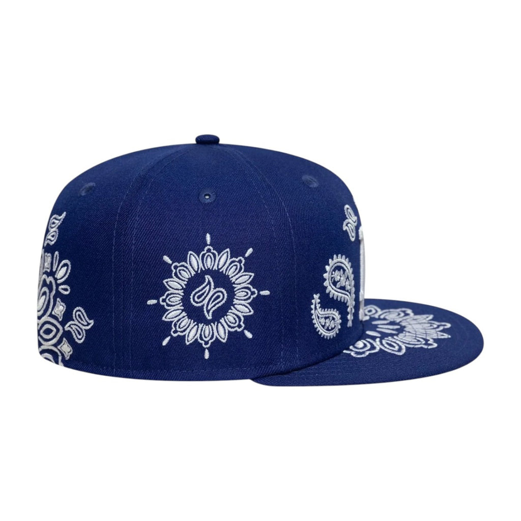 La Dodgers Mlb Paisley Dark Blue 59fifty Fitted Cap