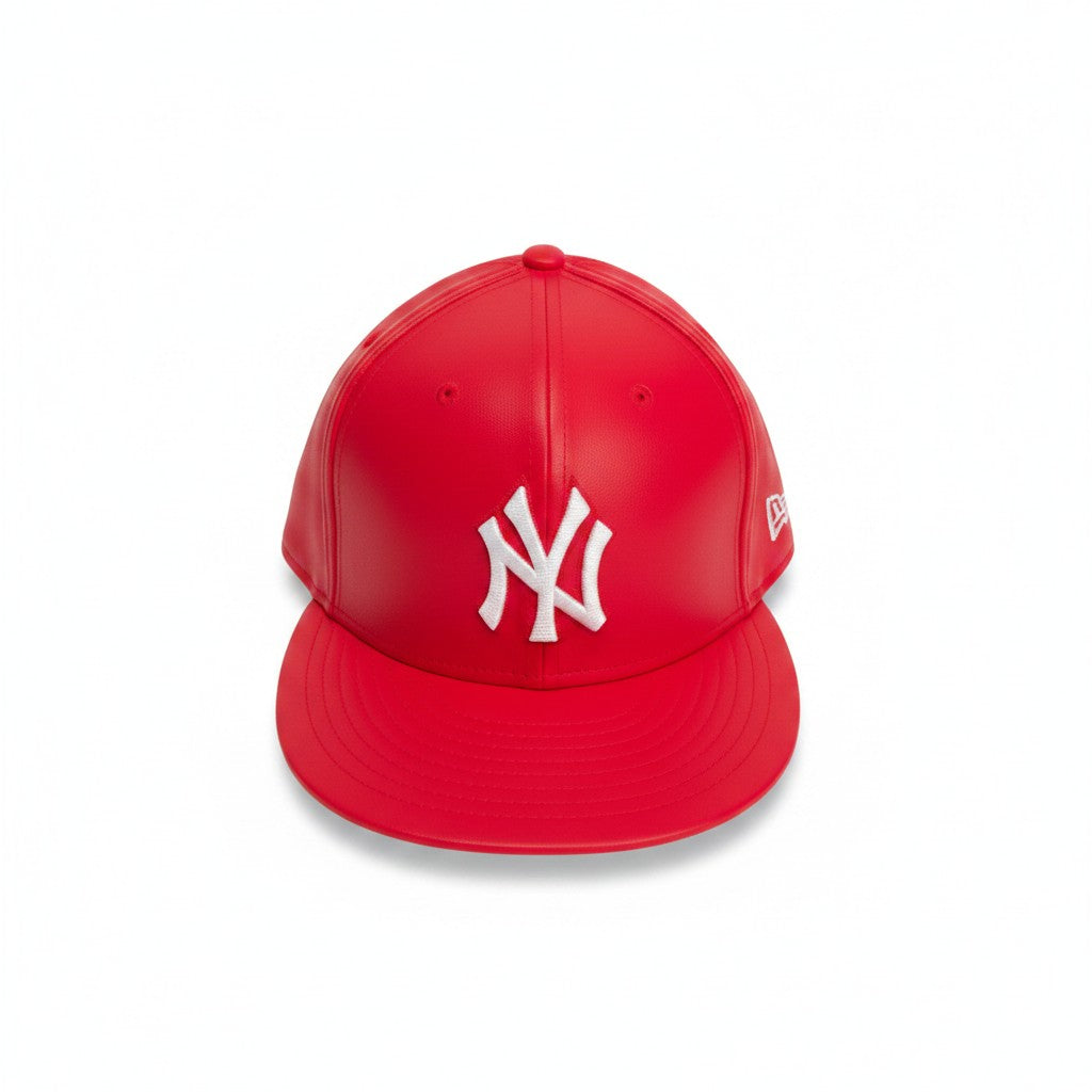 New York Yankees MLB Leather 59FIFTY Cap Red