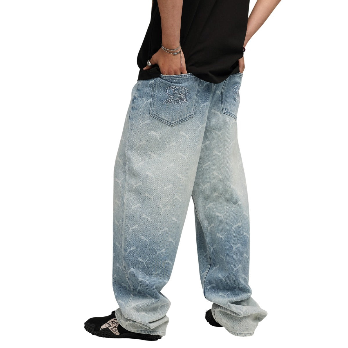 X A$ap Rocky Laser Monogram Denim Jeans