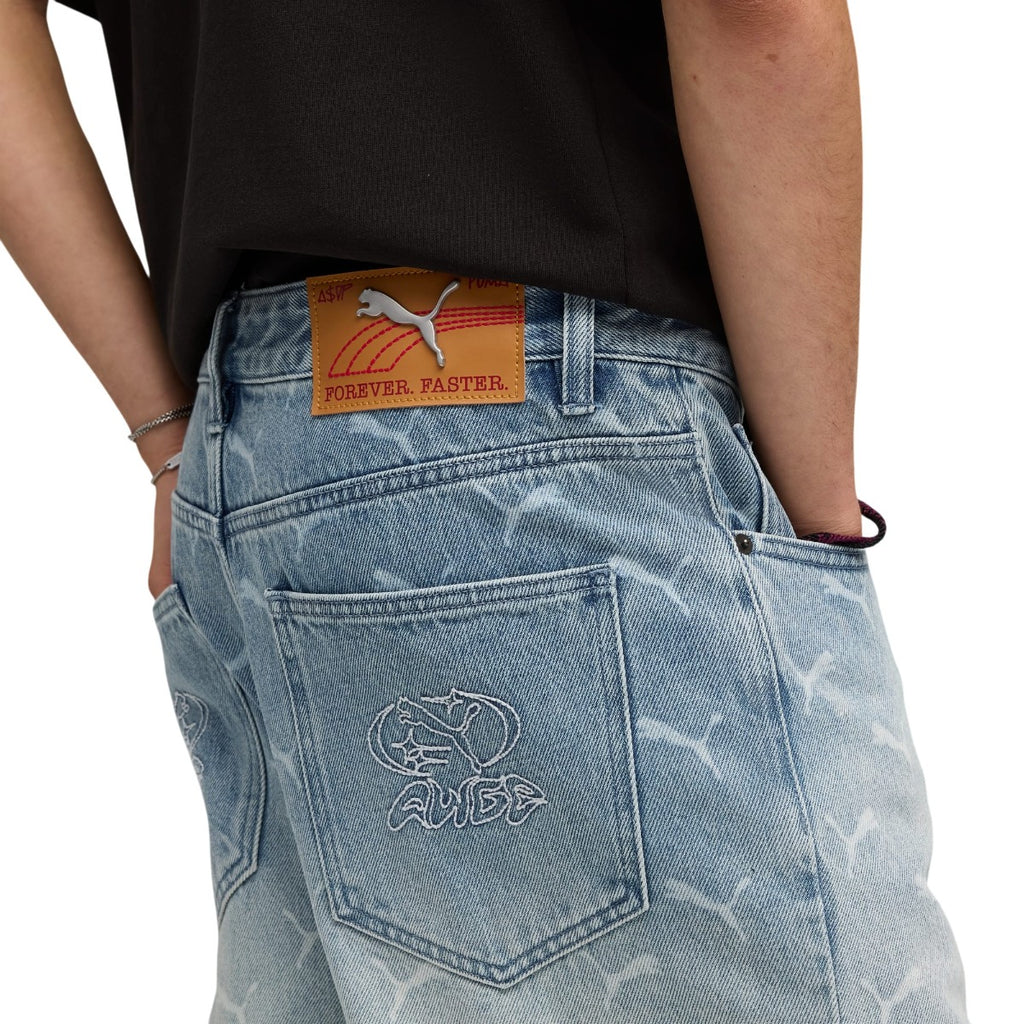 X A$ap Rocky Laser Monogram Denim Jeans