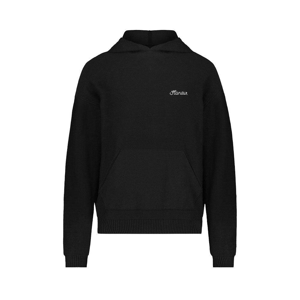 Knitted Hoodie In Black
