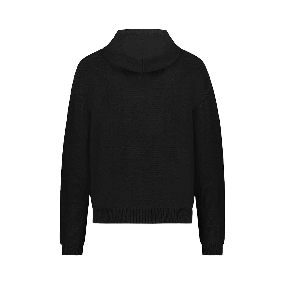 Knitted Hoodie In Black