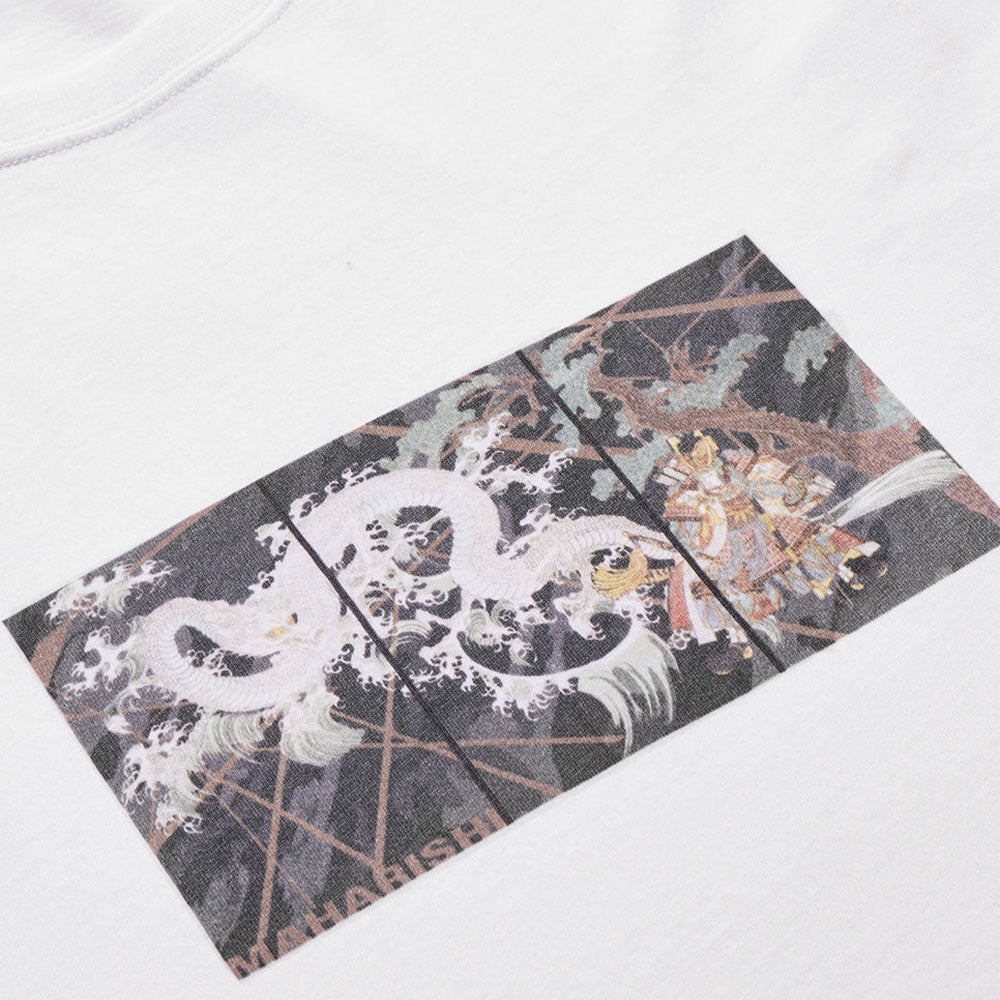 Triptych Water Dragon Tshirt Organic Cotton Jerse White