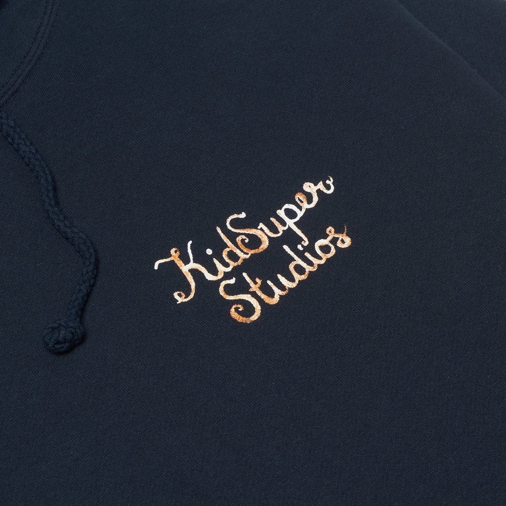 Script Logo Hoodie Navy