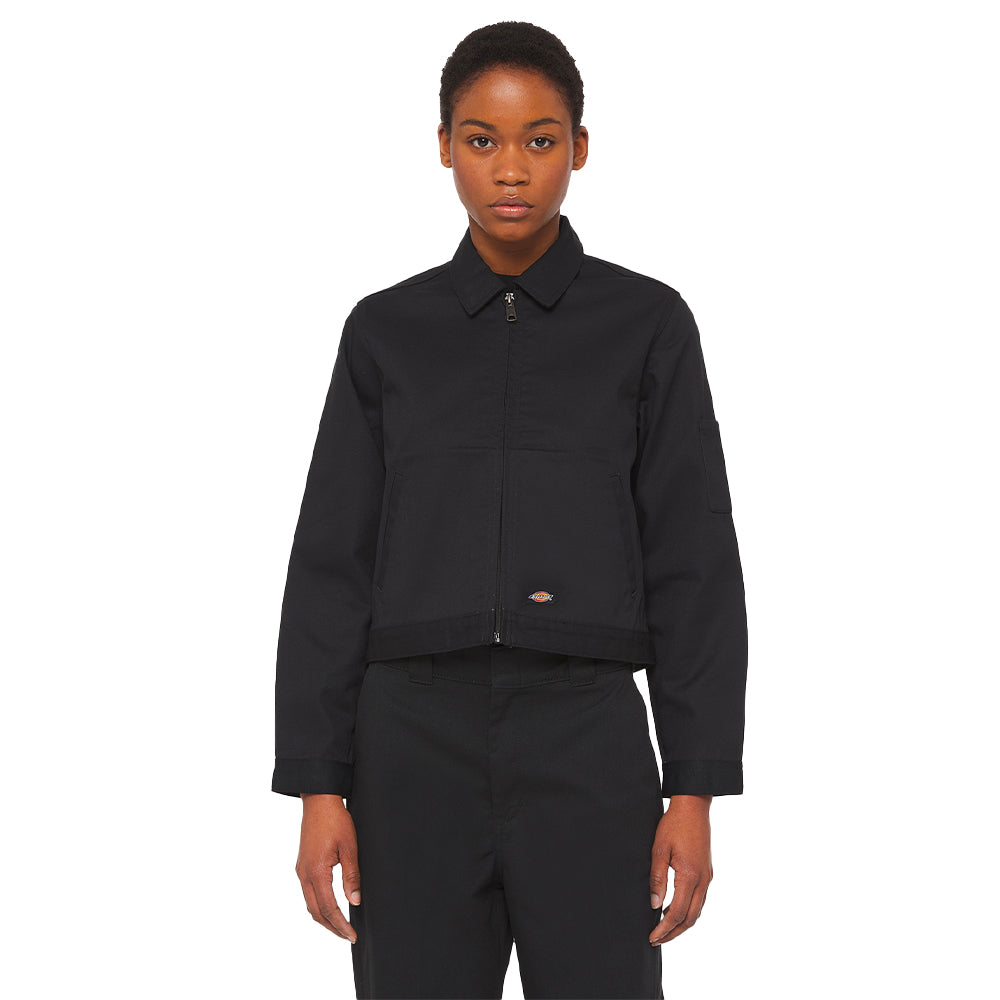 Unlined Cropped Eisenhower Jacket Rec Black