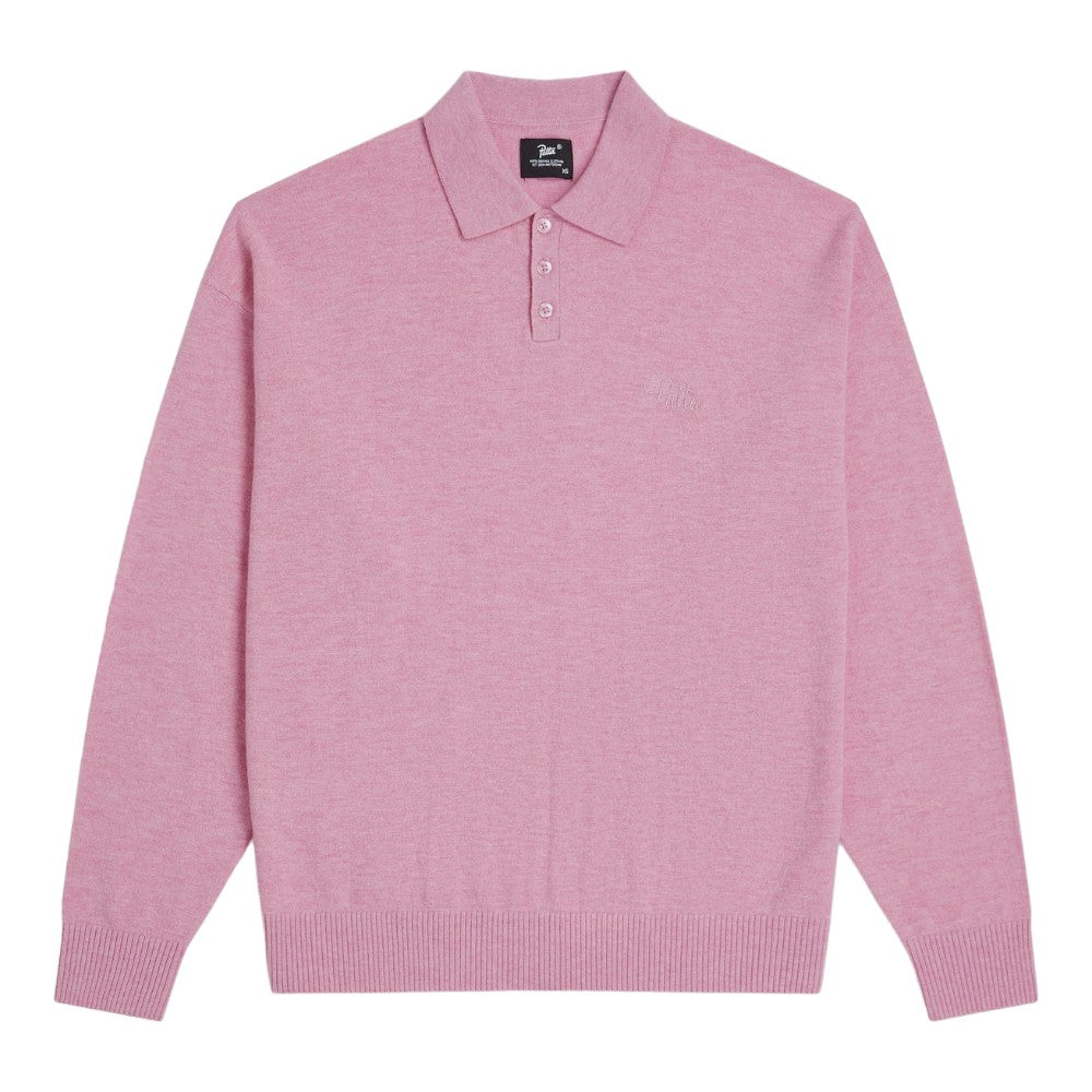 Knitted Wool Longsleeve Polo Shirt