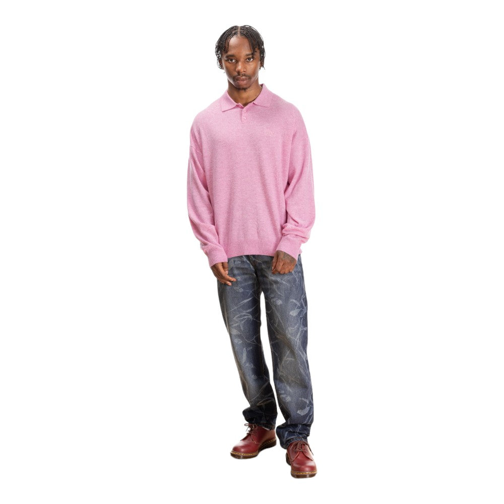 Knitted Wool Longsleeve Polo Shirt