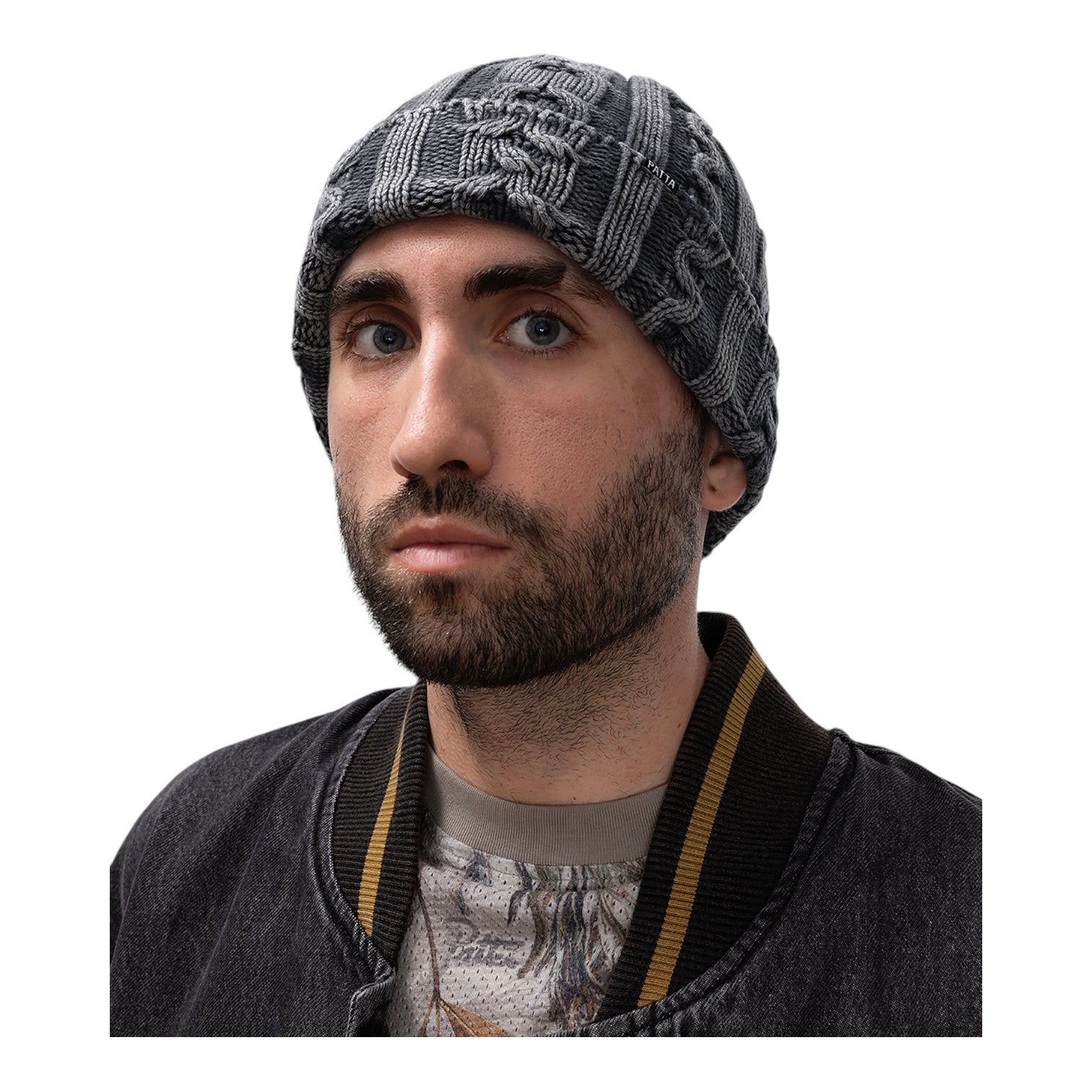 Cold Dyed Cable Knitted Beanie