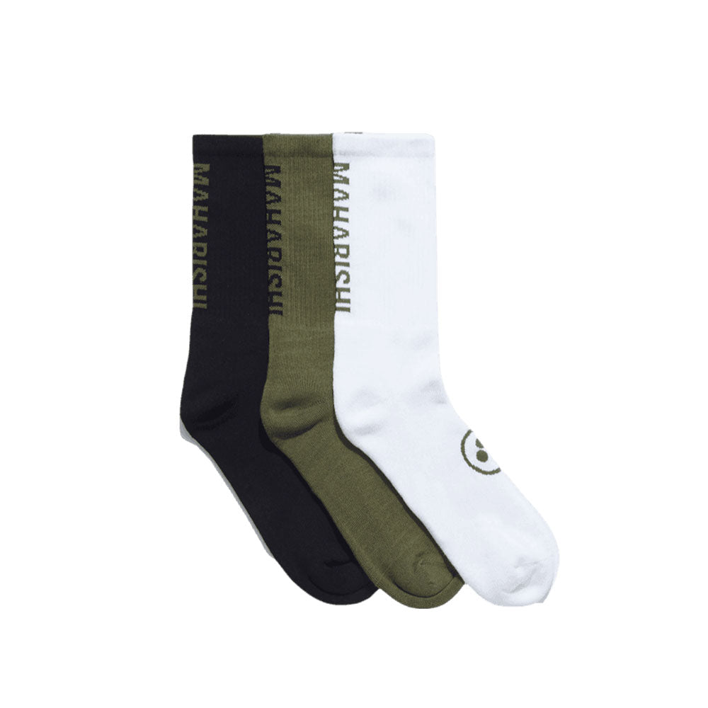 MILTYPE Peace Sports Socks - 5 x 3 Pack Cotton Blend Teal/Ol