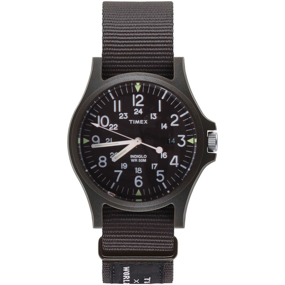 Orologio Con Cinturino In Tessuto Acadia  Nero