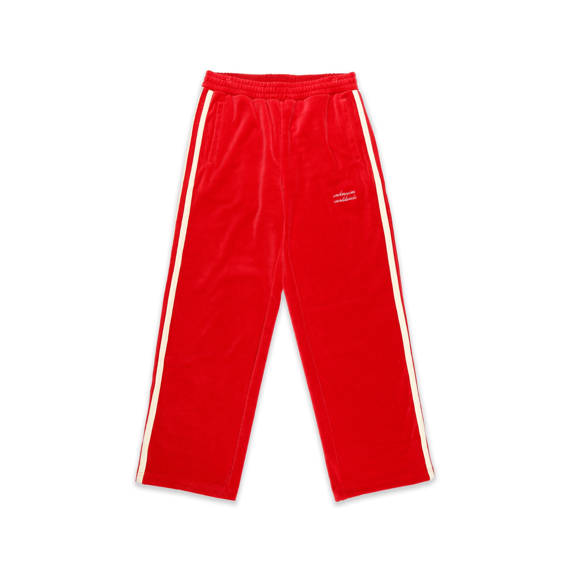 TWO POP COLOUR TAPE DETAILS VELOUR PANTS