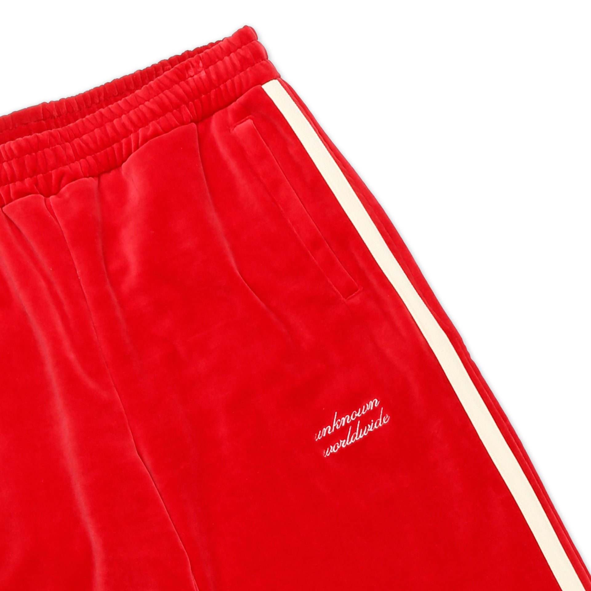 TWO POP COLOUR TAPE DETAILS VELOUR PANTS