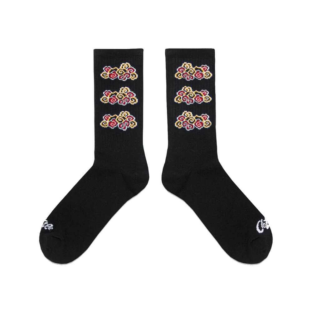 CLOUD SOCKS (WHITE / BLACK, 2PCS SET)