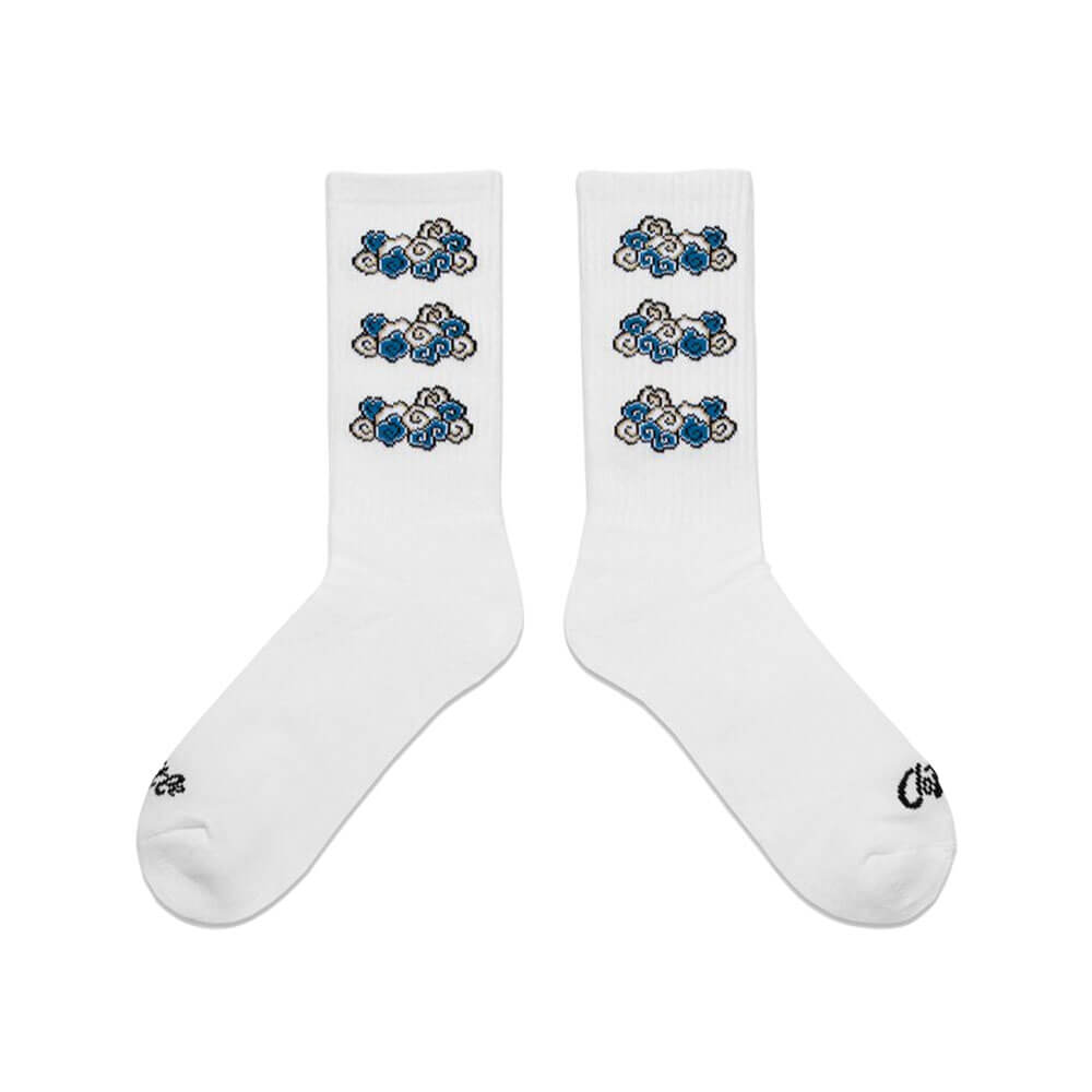 CLOUD SOCKS (WHITE / BLACK, 2PCS SET)