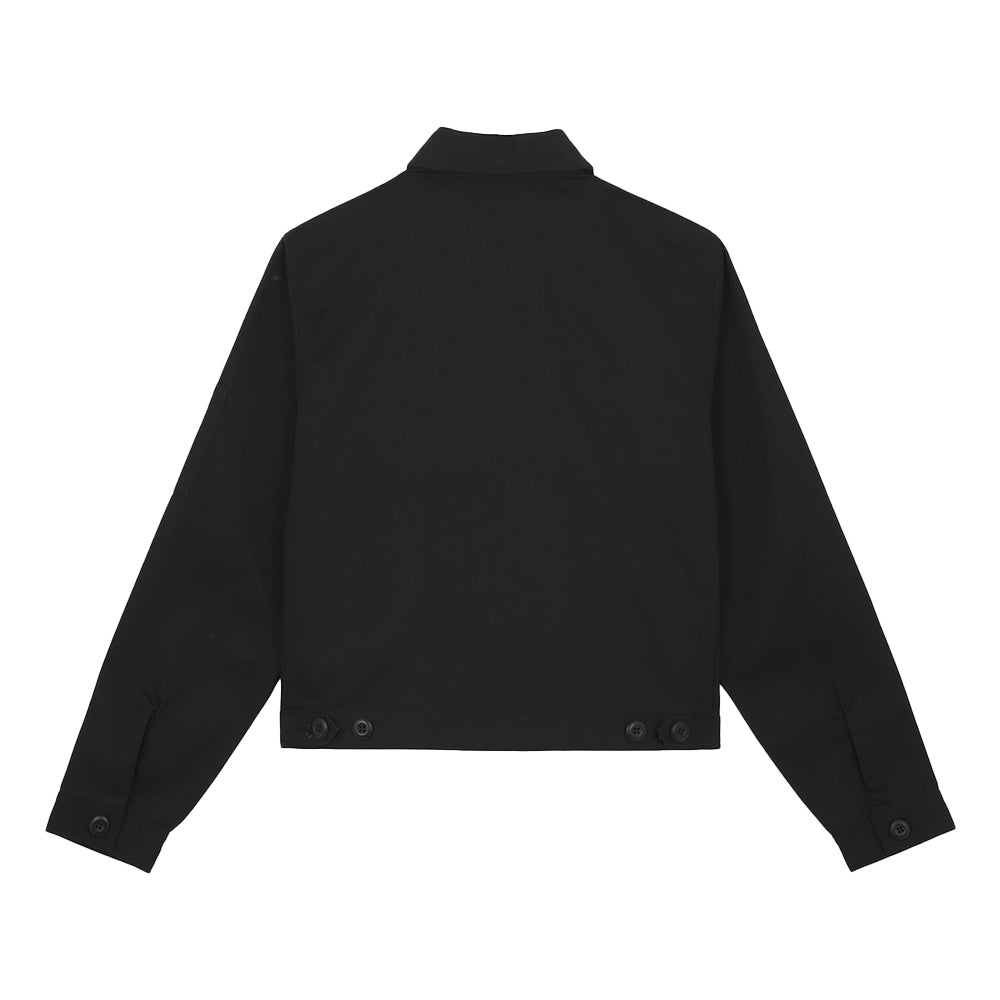 Unlined Cropped Eisenhower Jacket Rec Black