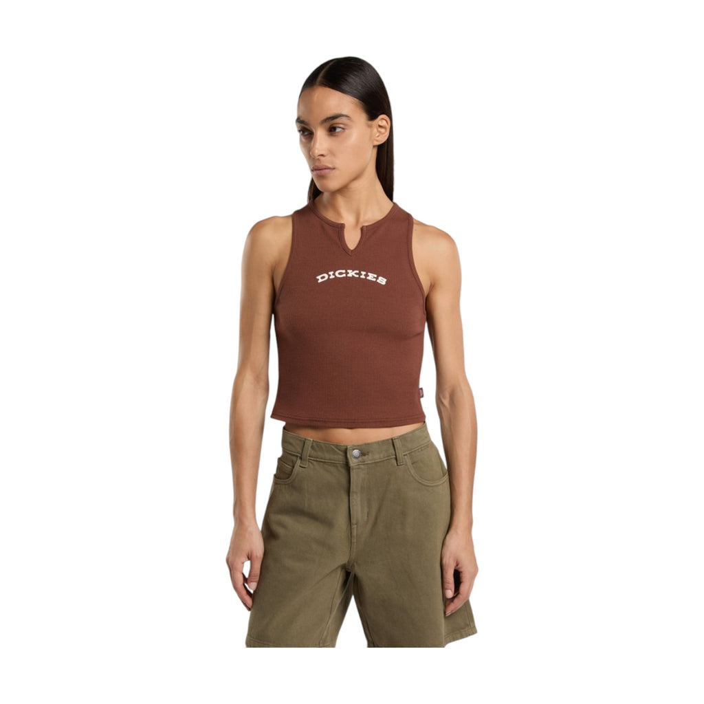 V Neck Top Brown