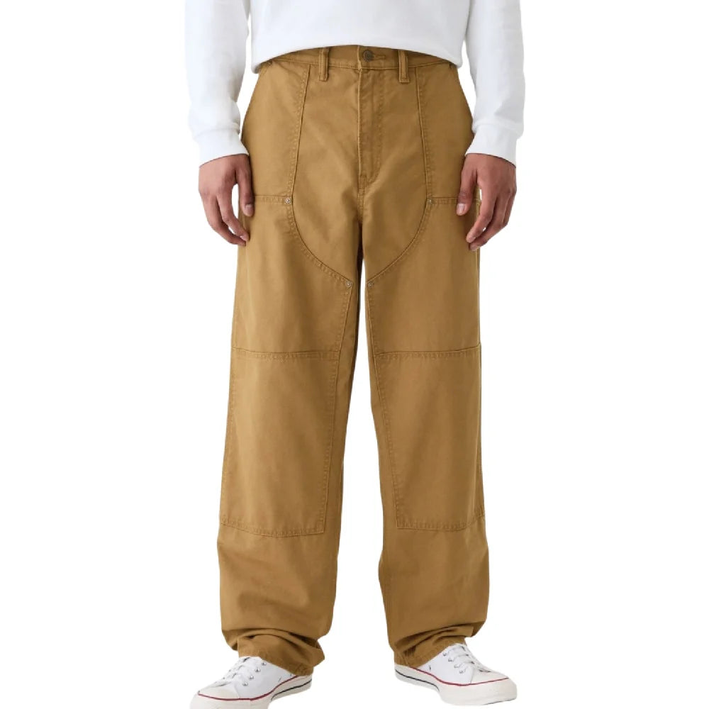 Double Knee Canvas Carpenter Pant Beige