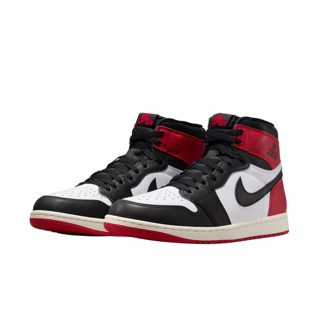 Jordan Air  1 High OG Black Toe Reimagined White Black Varsity Red