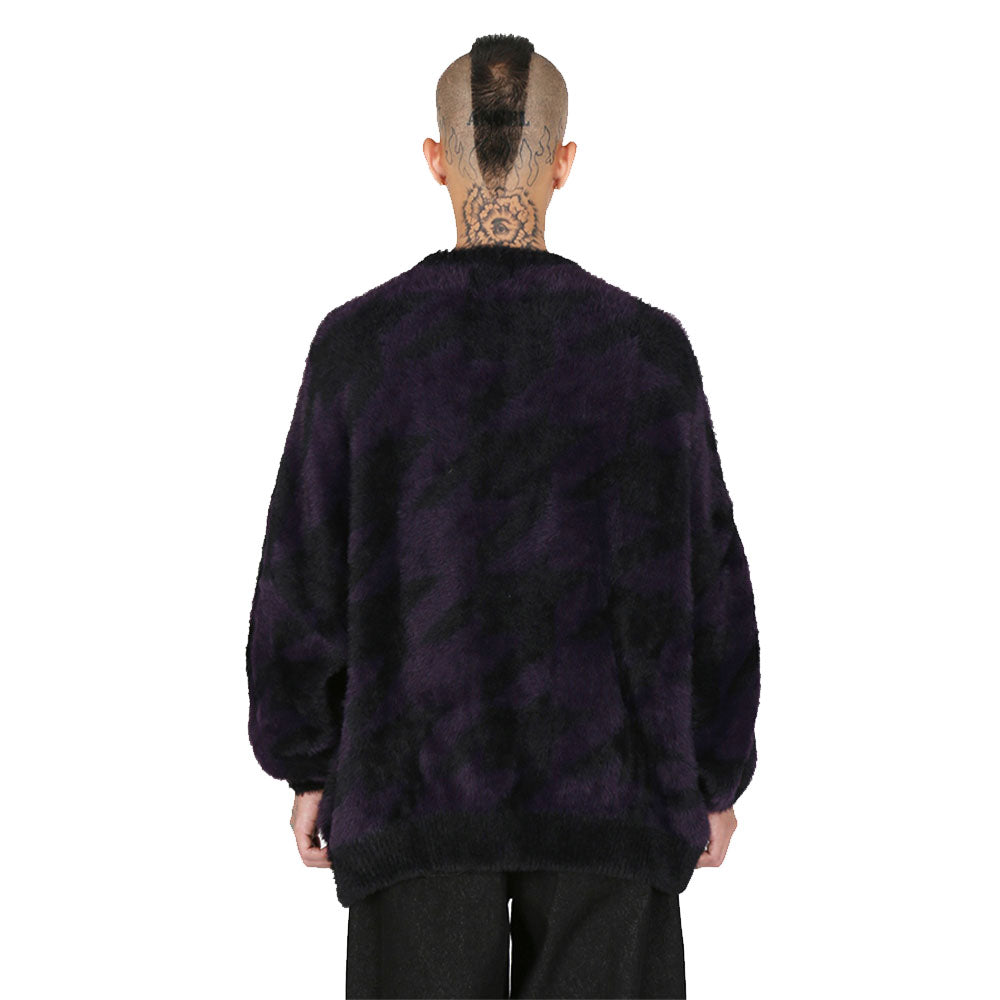 Houndstooth Check Oversized Sweater